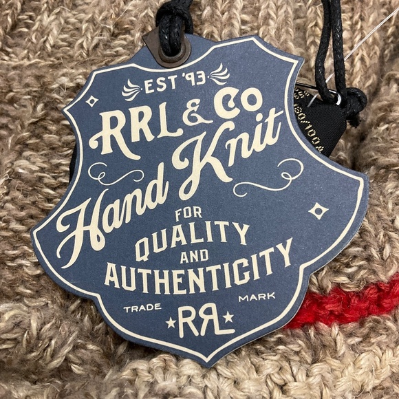 RALPH LAUREN MEN'S BEIGE MULTI HAND KNIT LINEN CARDIGAN SWEATER - Picture 5 of 6